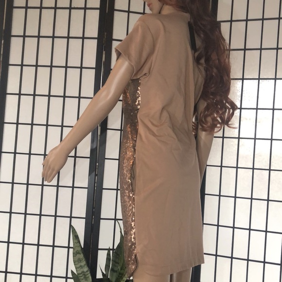 Bronze sequins dress with pockets - Picture 3 of 3
